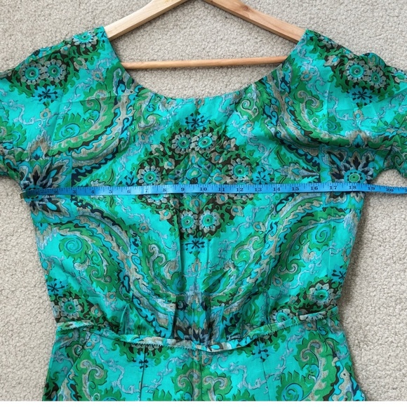 J Crew Rock The Casbah Romper 100% Silk Shorts One Piece Short Sleeve Green Sz 4 - Picture 7 of 15